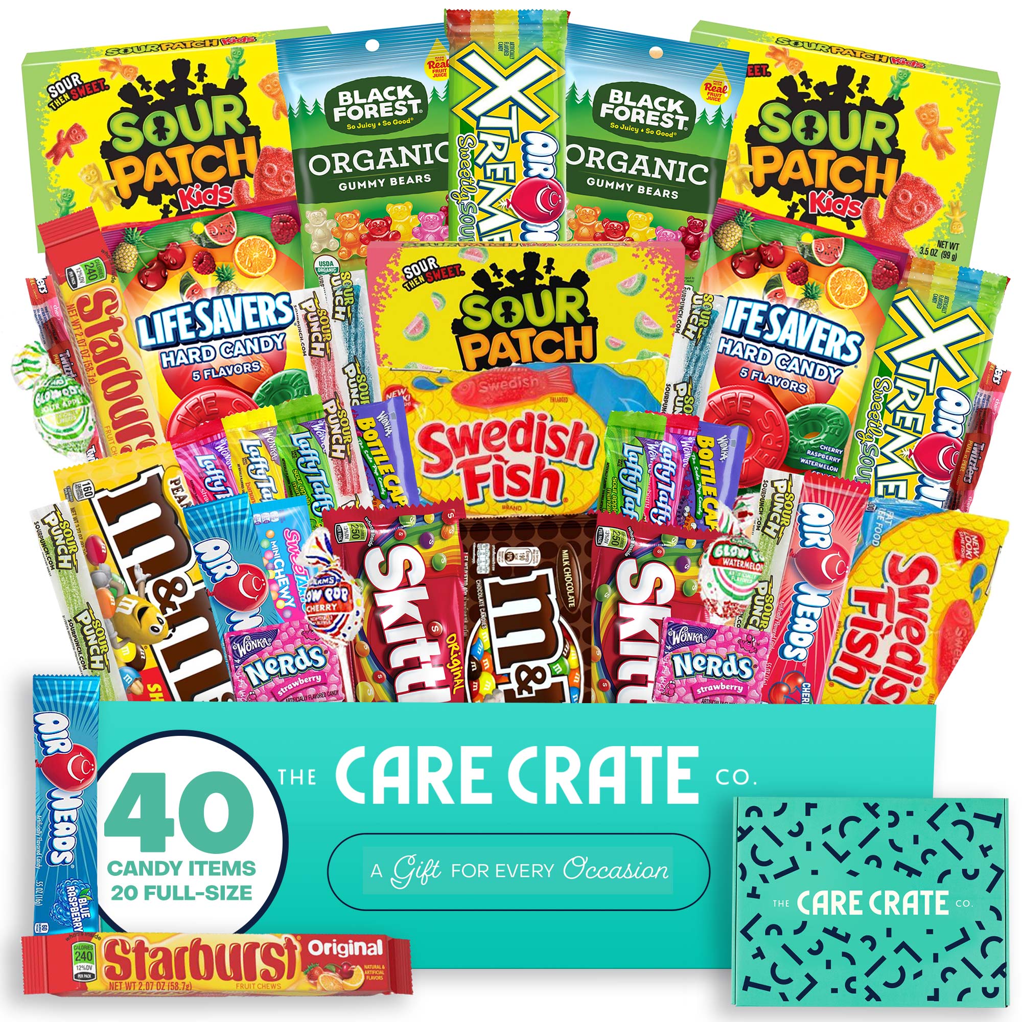 The Care Crate Ultimate Candy Snack Box Care Package ( 40 Piece Candy Snacks) in